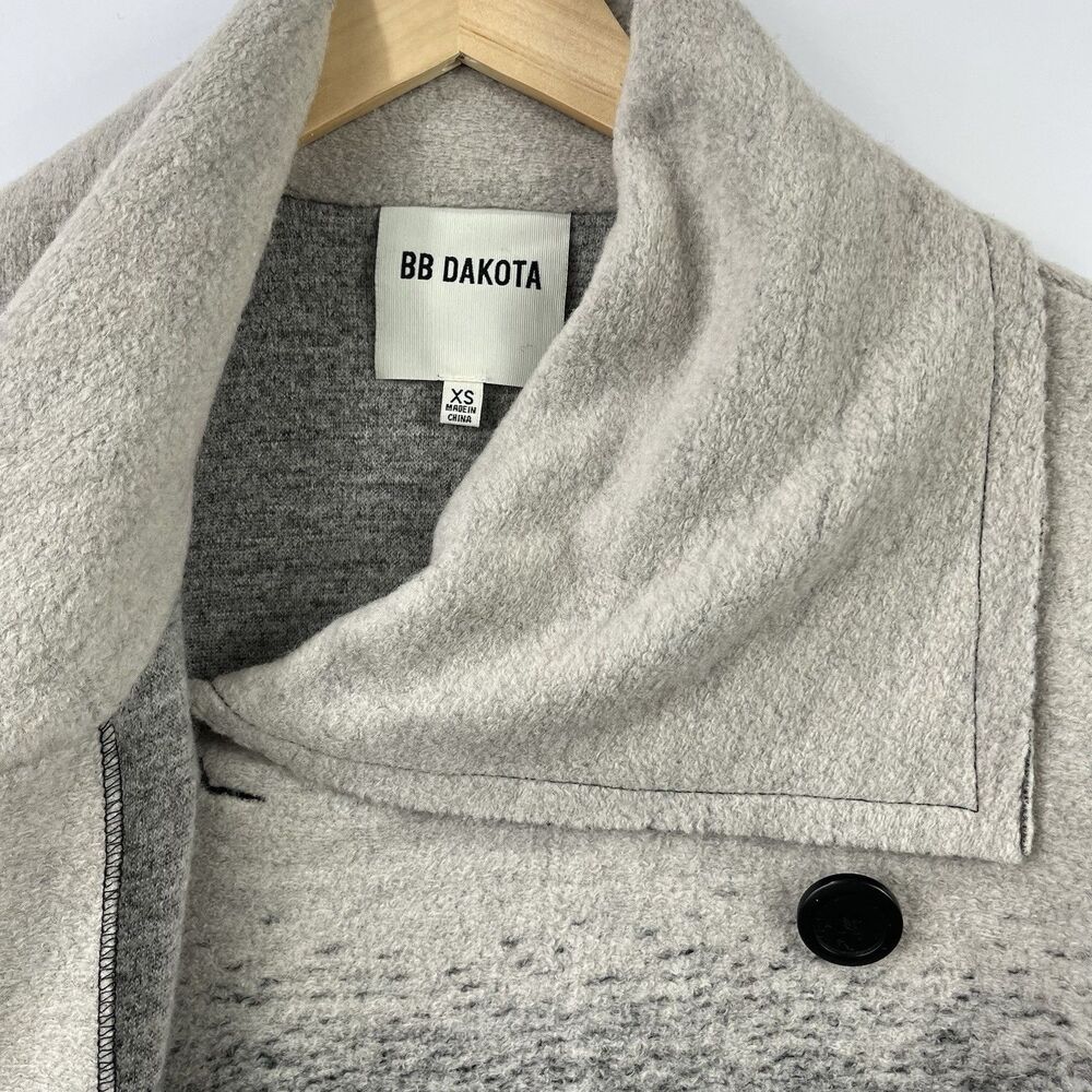 BB Dakota Wool Blend Draped Open Front Coat Jacket Women’s XS Ombre Stretch - Picture 11 of 11